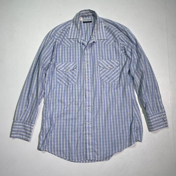 Vintage 80's KARMAN Silver Collection Pearl Snap Button Western Shirt / Sz L/XL - Picture 1 of 9